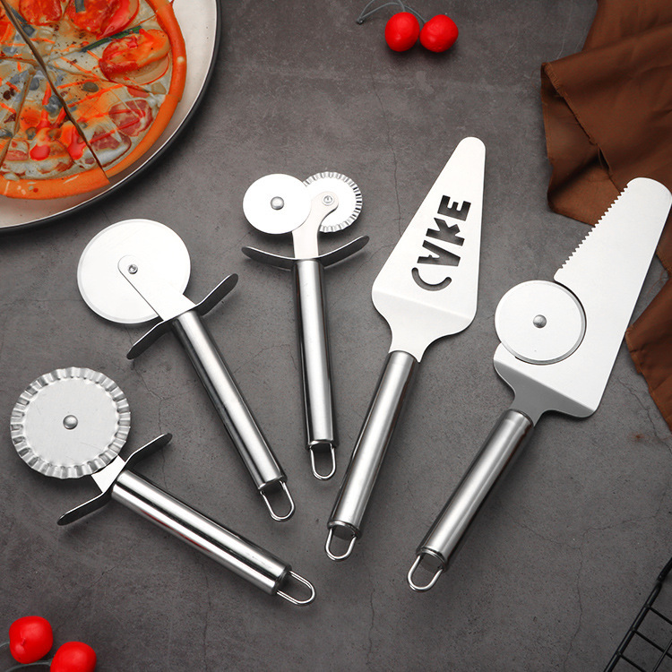 Stainless Steel Kitchen Utensils Pizza Knife Multifunctional Creative Baking Single Wheel Double Wheel Round Roller Knife Cake