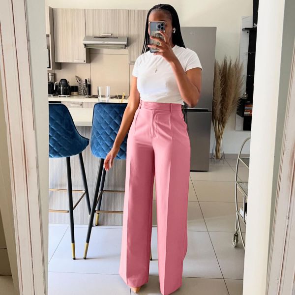 Women High Waist Drawstring Pleated Long Skirt Irregular Side Slit Skirt
