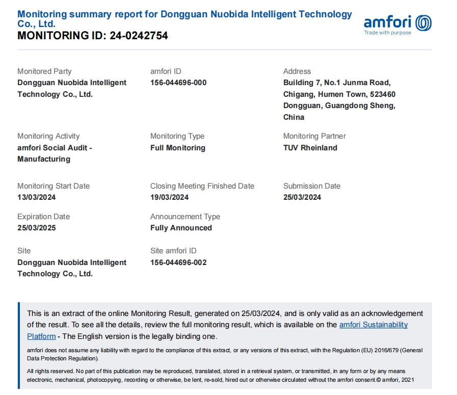 Dongguan Nuobida Intelligent Technology Co., Ltd. factory image 2