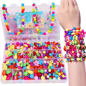 24 Grid Cheap handmade diy bracelet set plastic beads Charm beaded bracelet Jewelry necklace gift box Making  toys for girls
