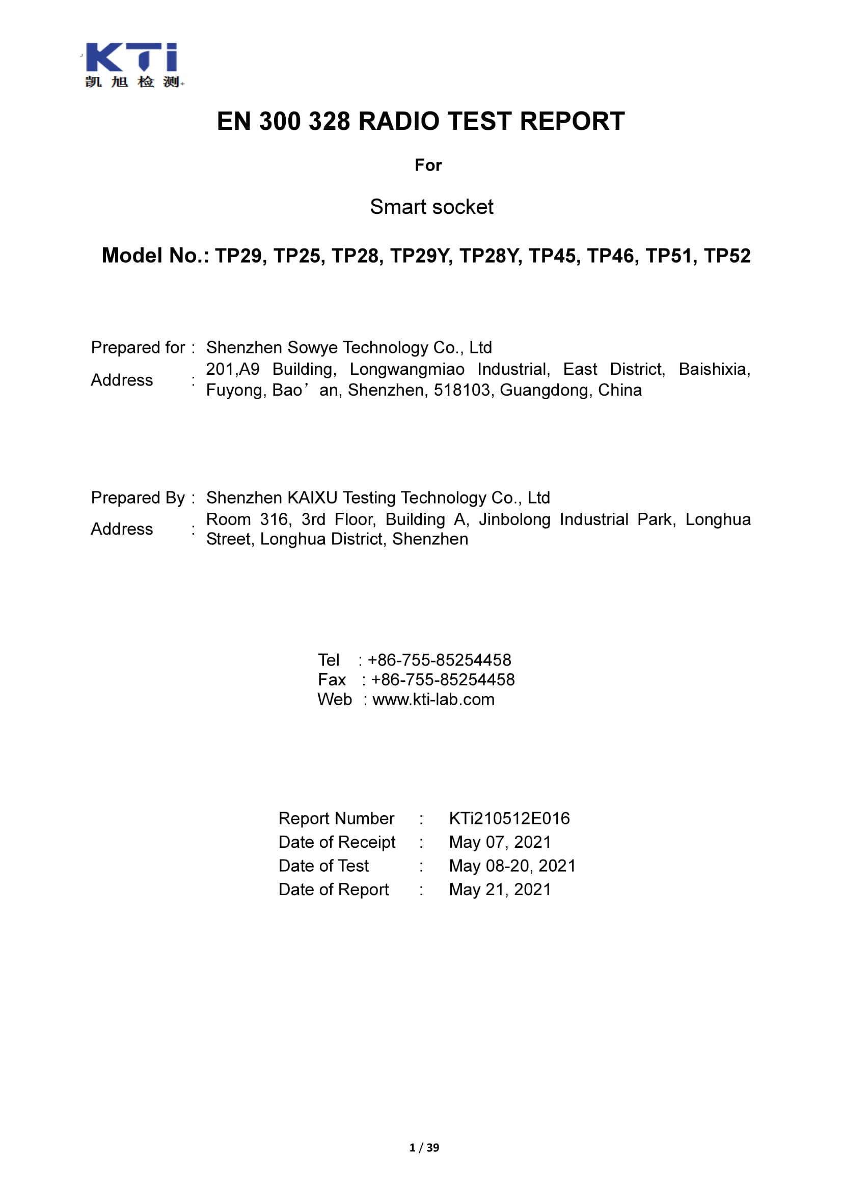Shenzhen Sowye Technology Co., Ltd. Smart Plug