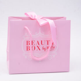 190g ivory board paper bags of varies sizes/gift bags/shopping bags/printed bag/with pink