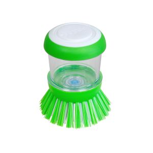 good grips soap dispensing palm brush kitchen brush for dish pot pan sink cleaning green/blue