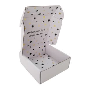 Customizable Gold Hot Stamping Corrugated Cardboard Shipping Box from China Factory Strength Paper Boxes Mail-Order Packaging