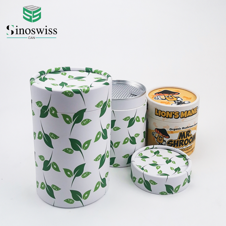 Food Grade Kraft Tea Tube Packaging Paper Tube Food Health Supplement Paper Jar Can For Tea Powder Cylinder Packaging