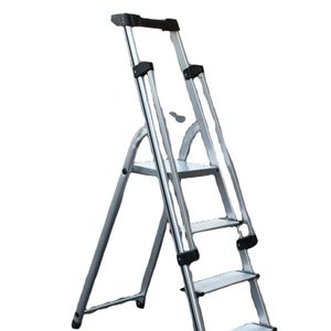 Professional level use Aluminium Step Mobile Platform Ladder with Handrails TUV/GS certificate