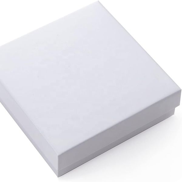 Custom White Cardboard Paper Box Kraft Paper Gift Box Jewelry Box With Lid And Cotton Filled