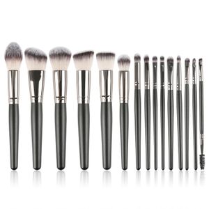 No Brand 15 pcs Metal Support Makeup Super soft Powder Synthetic Hair Foundation Beauty Tools Makeup Brush Sets