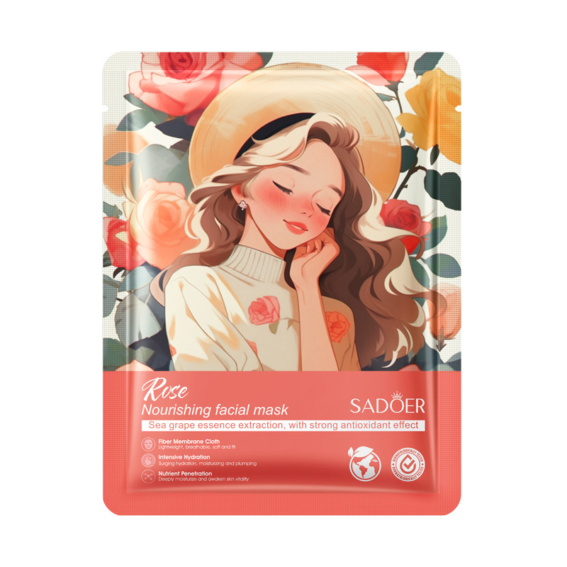 Guangzhou Leyoskin Cosmetics Co., Ltd. Rose Private Label Beauty Skin Care Sheet Mask Facial Korean Organic Fruit Whitening Aloe Vera Face Masks