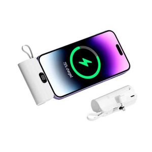 New Mini Capsule Charger Power Bank 5000mAh Type-C Portable Battery Charger with Cable for iPhone and Mobile Phone