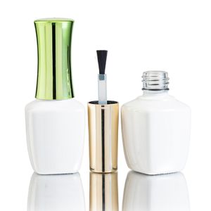 Nail Polish Bottle 15Ml Glossy White Gel Polish Bottle Packaging Square Glass Bottle For Cosmetics