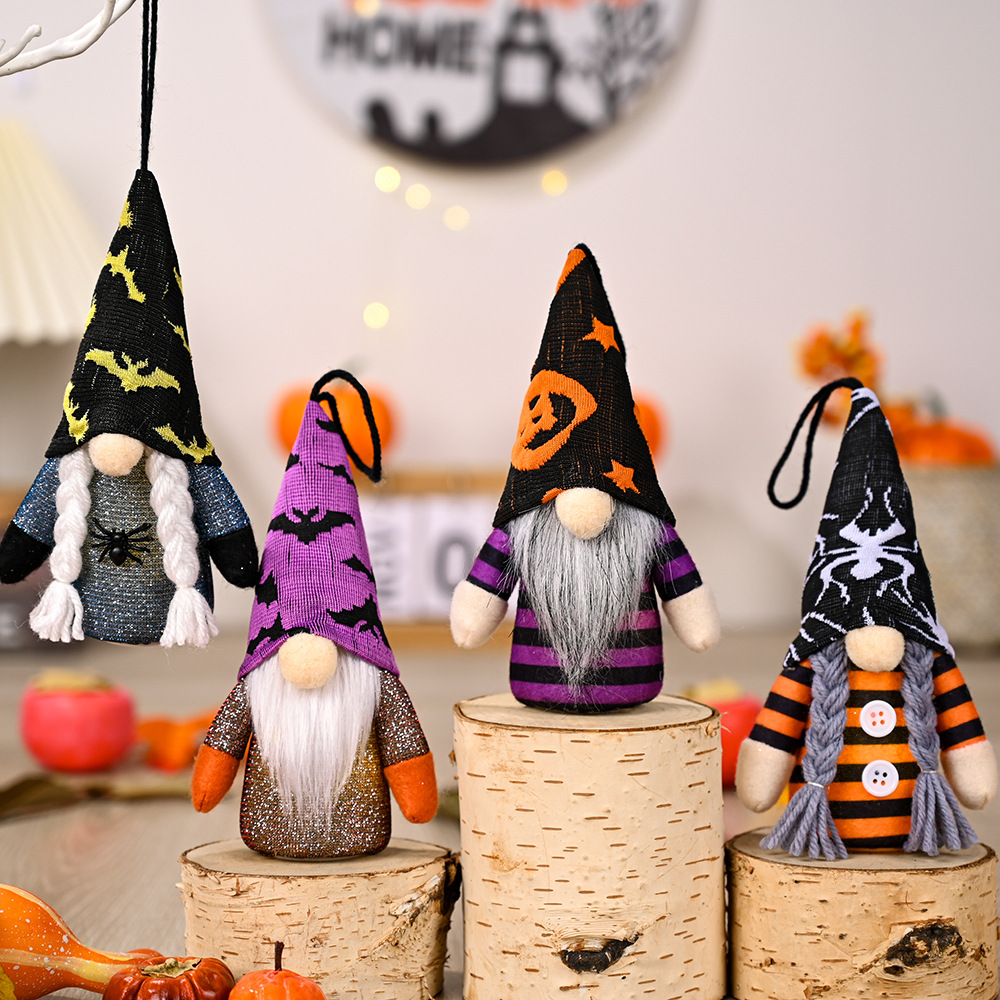Yiwu Hua Rui Trade Co., Ltd. Halloween Gnomes Decor Wizard Hanging Ornaments With Led Lights