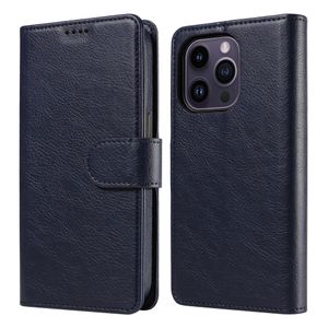 QSF Custom Flip Wallet Case For iPhone 15 Plain Texture PU Leather Mobile Phone Bag for iPhone 14 13 12
