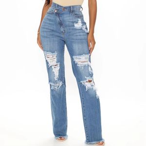 Custom High Waist Jeans Stretch Slim Fit ripped jeans women Vintage Casual distressed womens jeans pants denim