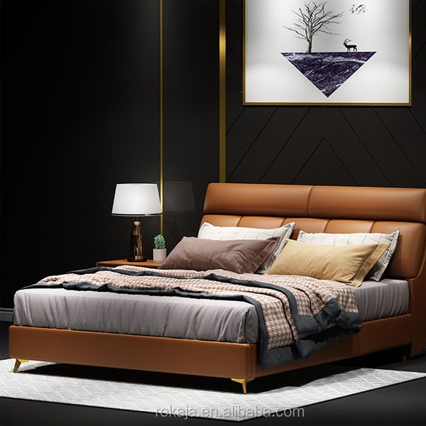 Bed Room Furniture Bedroom Set Sleeping Double Bedroom Beds With Storage Nordic Leather Master Bed