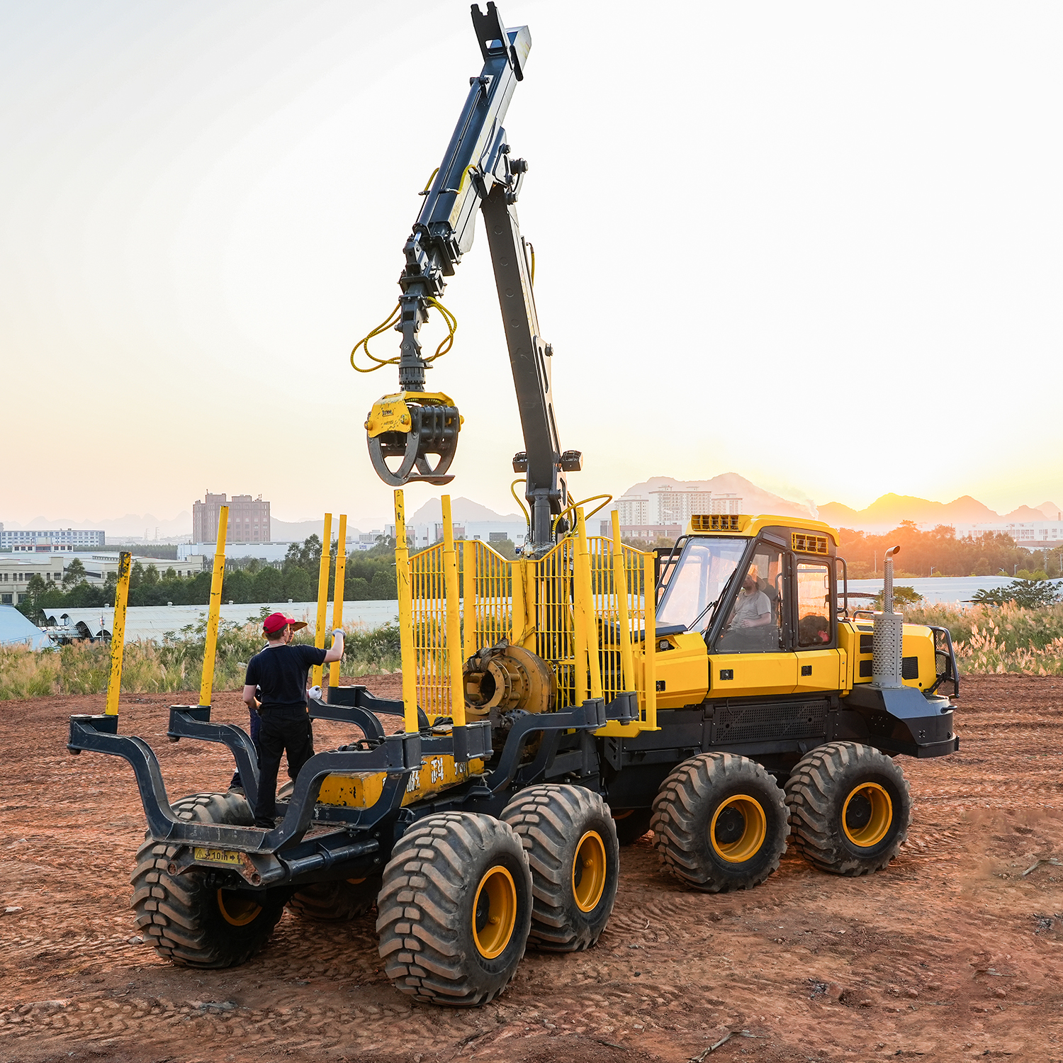 Forestry equipment Wheeled Forwarder Forestry Skidder Log Crane
