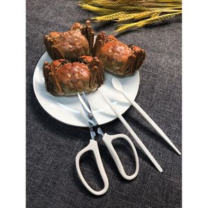 Crab eating tool hairy crab clip stainless steel crab needle scissors household