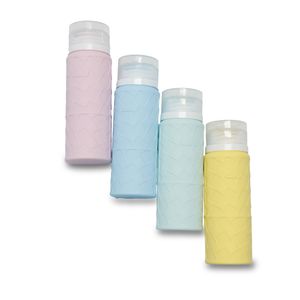 Wholesale trending products 2024 new arrivals plaid 90ml Silicone Lotion Shampoo Conditioner Empty Bottle Travel Bottle Set