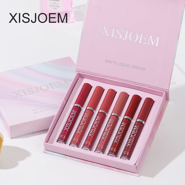 Matte Lipgloss Set 6 Colors Waterproof Liquid Lipstick Customized Private Label Vegan Cosmetic Makeup