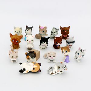 3D Plastic Cat Action figure Flocked Toy Cute Animal Soft Plastic Flocking Figurine
