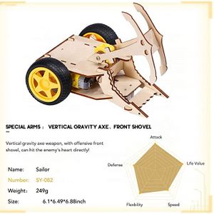 Remote Controlled Battlebots Toy Battle Bots Wooden Puzzle 2.4G Electric Motor Science Kit Educational Toy For Kids