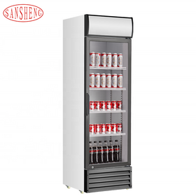 Commercial Beverage Fridge Single Door Upright Display Refrigerator Bar Fridge Beer Cooler Pepsi Cola Showcase Refrigerator