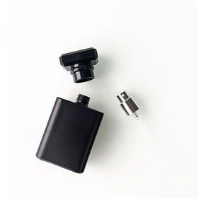wholesale high quality 30ml 50ml 100ml black beautiful baby perfume glass bottles unisex with Zinc alloy caps