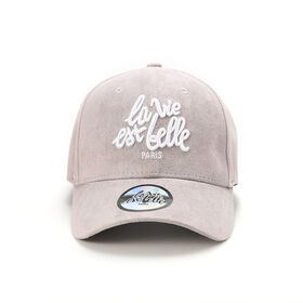 Atlantis Industry Group Co., Limited Suede Baseball Cap Men Women six panel Curved bill 6 panel golf caps custom embroidery LVB PARIS Grey OEM