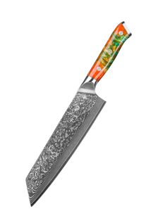 8.5 Inch Kiritsuke Damascus Steel Chef Knife with Resin Handle Kitchen Knives