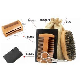 Men's grooming beard kit shaving brush Male shave kit set blades safety barber shaving straight razor