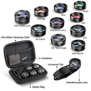 New item of good in phone camera lens 11 in 1 fisheye wide angle zoom macro filter lens kit for all phone