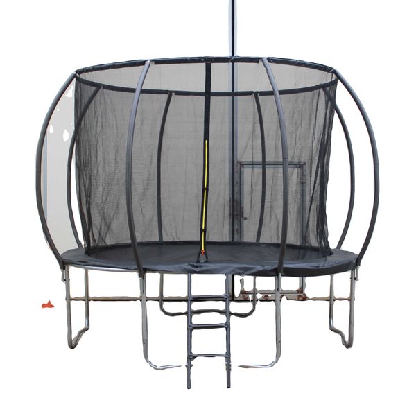 Trampoline 8FT 10FT 12FT 14FT Trampoline with Enclosure,Black Round Pumpkin Trampoline For Parent-child Play Exercise