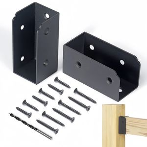 Heavy Duty Deck Railing Brackets for 2x4 Wood, 30° Adjustable Stair Railing Connectors with Easy Install Kit