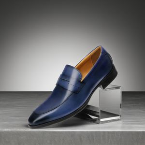 YIHE MD-119 Men's handmade Oxford dress shoes New arrival Slipper Soft PU flat rubber insole Winter summer wedding