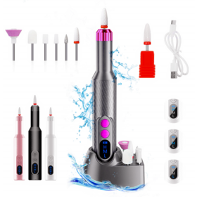 Professional Manicure Pedicure Kit Portable Nail File Cordless 35000 RPM Manicure Machine Electric Nail Drill Machine