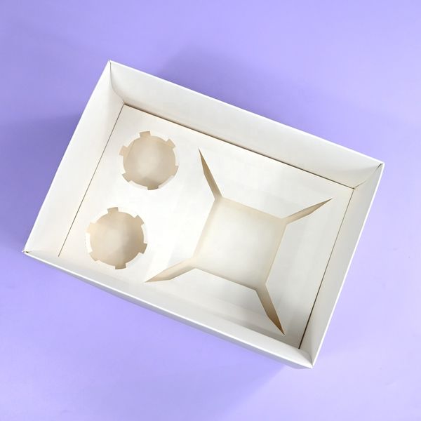 XJH 2 Hole Cupcake Bento Boxes with Clear Lid Bakery Box Cake Packaging Muffin Cup Cake Bento Box for Birthday Party