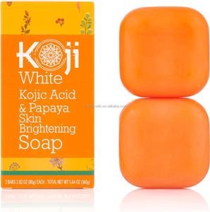 Kojic Acid & Papaya Skin Brightening Soap, Exfoliating Facial Bar, Radiant Skin, Rejuvenates, Moisturizer, Vegan Soap, 2.82 oz