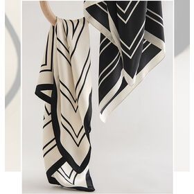 Hot selling Classic design Printed satin square silk twill scarf custom spring summer imitation silk scarf for women