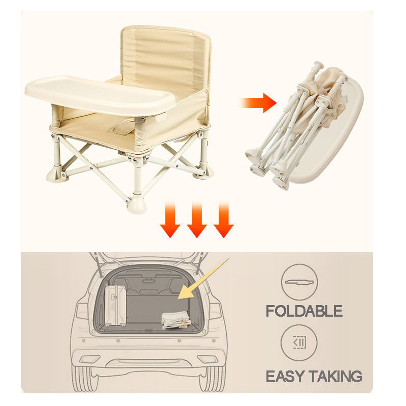 Zhongshan Ranzhiyi Trading Co., Ltd. Wholesale 3 month to 3 years old outdoor Easy Fold Portable Seating Booster Travel Camping Baby Dining Chairs