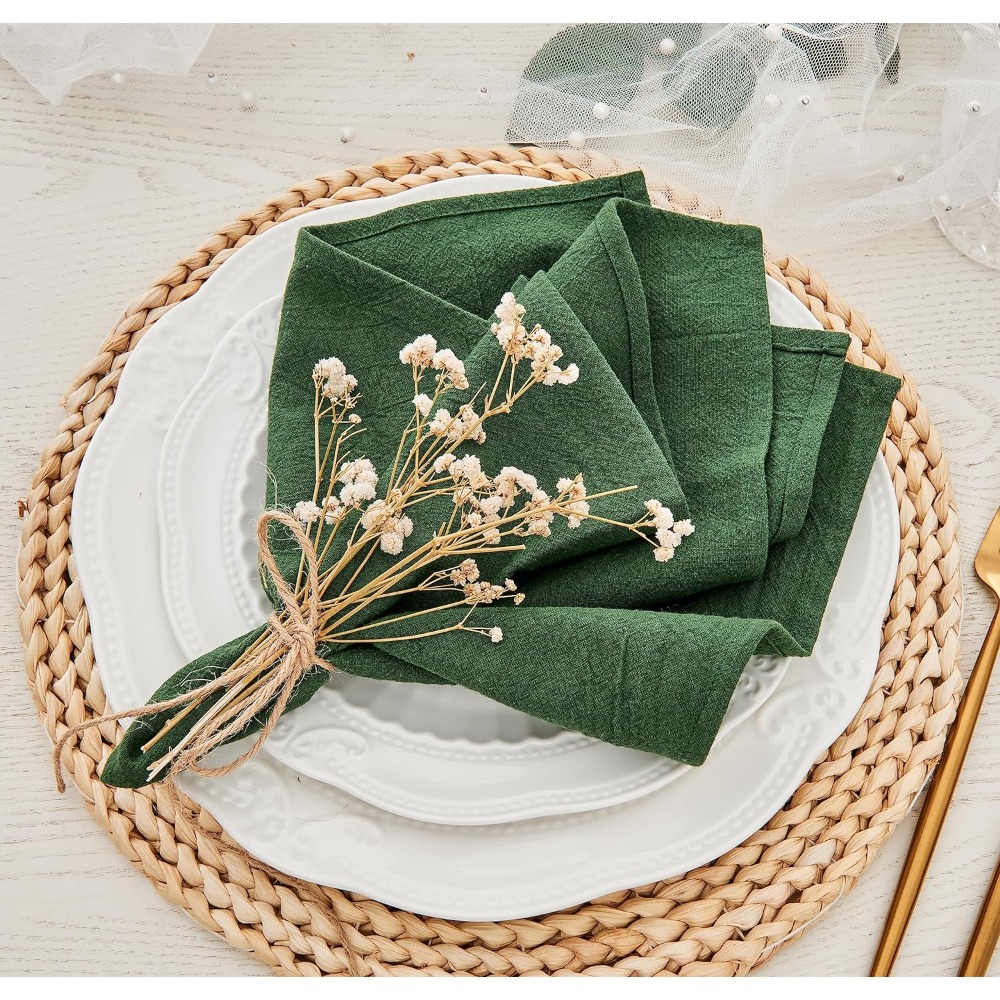Taizhou Feisheng Textile Co., Ltd Sage Green Custom Size Wholesale Napkin Luxury for Party Wedding Solid Color Dining Reusable Modern 16x16inch High Quality