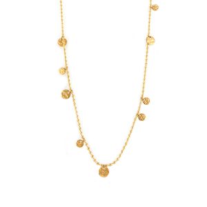 INS French Circle Fringe pendant necklace Stainless steel gold plated fashion personality jewelry