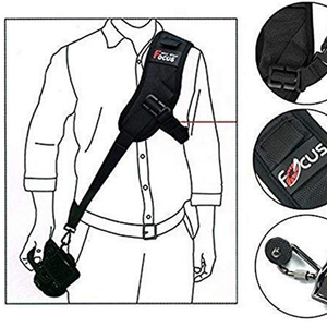 Kaliou  K018  High Quality Focus F1 Rapid Single Shoulder Sling Belt Neck Strap Adjustable For Camera SLR DSLR Black