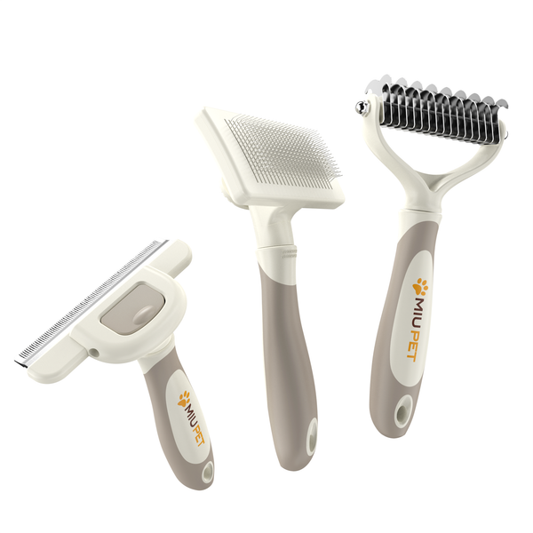 Factory wholesale 3 in 1 Pet grooming kit long haired  Dogs Cats Deshedding Tools Set with collection bag and gift box
