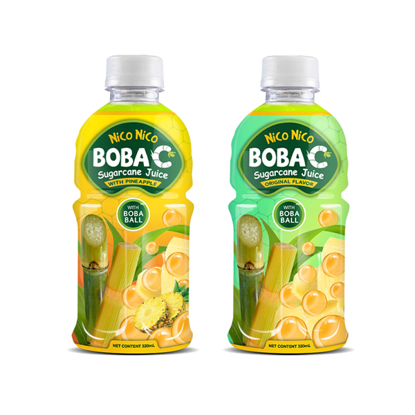 Sugar Cane Juice Drinks Mixed Pineapple Juice with Fruit Boba Pearl 320ML PET Bottle Vietnam Soft Drinks Wholesale Supplier