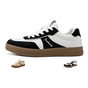 New Arrival Men's Casual Walking Shoes Custom Logo White Black Breathable Microfiber Upper Fashion Sneakers OEM