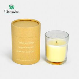 Custom Logo Round Paper Box Tube Candle Jar Bottle Packaging Wax Candle Paper Packaging TubePopular