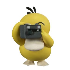 Anime Pokemones Psyduck Take Pictures Cute Doll Action Figure Vinyl Figurine Collection Model Toy