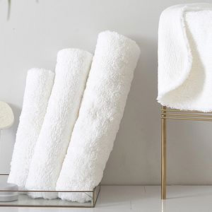 SANHOO Wholesale Anti-Slip Floor Mat Bathroom White Long Plush Bath Mats Hotel Quality Towel Rug