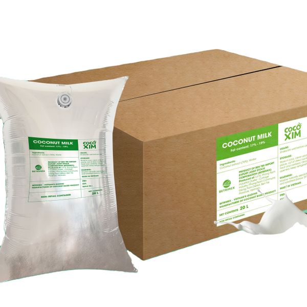 100% Natural Bulk UHT Coconut Cream 24% for Yogurt, Ice Cream, Beverage manufacturing from Vietnam