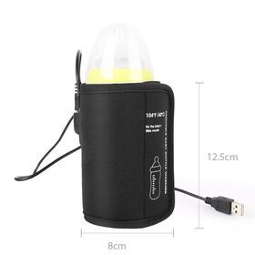 Movable Portable Safety Waterproof Travel Bottle Warmer Black Usb Heating Baby Milk Bottle Warmer